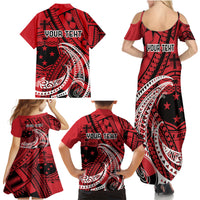 Custom Samoa Manuia le 62 Tausaga O le Tutoatasi Family Matching Summer Maxi Dress and Hawaiian Shirt Samoan Tatau Red Art LT9 - Polynesian Pride