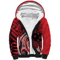 Custom Samoa Manuia le 62 Tausaga O le Tutoatasi Sherpa Hoodie Samoan Tatau Red Art LT9 Unisex Red - Polynesian Pride