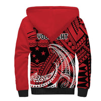 Custom Samoa Manuia le 62 Tausaga O le Tutoatasi Sherpa Hoodie Samoan Tatau Red Art LT9 - Polynesian Pride