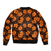 Polynesian Pride Hawaii Style With Hibiscus Sleeve Zip Bomber Jacket Gold LT9 - Polynesian Pride