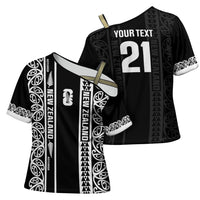 Custom New Zealand Football White Fern Supporter Cross Shoulder Shirt