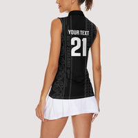 Custom New Zealand Football White Fern Supporter Women Sleeveless Polo Shirt LT9 - Polynesian Pride