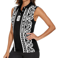 Custom New Zealand Football White Fern Supporter Women Sleeveless Polo Shirt LT9 - Polynesian Pride