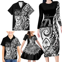 671 Guam Personalised Family Matching Long Sleeve Bodycon Dress and Hawaiian Shirt Latte Stone Tribal LT9 - Polynesian Pride