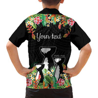 671 Guam Personalised Family Matching Off Shoulder Maxi Dress and Hawaiian Shirt Latte Stone and Tropical Flowers LT9 - Polynesian Pride