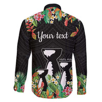 671 Guam Personalised Family Matching Off Shoulder Maxi Dress and Hawaiian Shirt Latte Stone and Tropical Flowers LT9 - Polynesian Pride