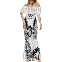 Custom Fiji Rugby Mermaid Dress Go Champions World Cup 2023 Tapa Unique White Vibe LT9 - Polynesian Pride