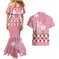 Japanese Asanoha Pattern Couples Matching Mermaid Dress and Hawaiian Shirt Charm Against Evil Spirits - Polynesian Pride