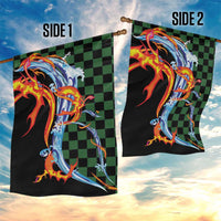 Japanese Asanoha Pattern Garden Flag Sun Flame Slayer Dragon Hinokami Kagura Spirit - Polynesian Pride