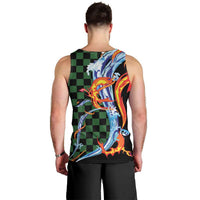 Japanese Asanoha Pattern Men Tank Top Sun Flame Slayer Dragon Hinokami Kagura Spirit LT9 - Polynesian Pride
