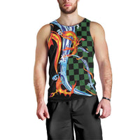 Japanese Asanoha Pattern Men Tank Top Sun Flame Slayer Dragon Hinokami Kagura Spirit LT9 - Polynesian Pride