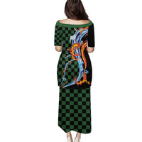 Japanese Asanoha Pattern Puletasi Sun Flame Slayer Dragon Hinokami Kagura Spirit - Polynesian Pride