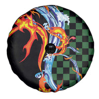 Japanese Asanoha Pattern Spare Tire Cover Sun Flame Slayer Dragon Hinokami Kagura Spirit - Polynesian Pride