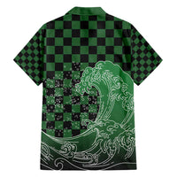 Japanese Asanoha Pattern Family Matching Short Sleeve Bodycon Dress and Hawaiian Shirt Water Breathing Slayer Dragon LT9 - Polynesian Pride