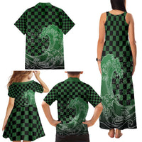 Japanese Asanoha Pattern Family Matching Tank Maxi Dress and Hawaiian Shirt Water Breathing Slayer Dragon LT9 - Polynesian Pride