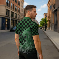 Japanese Asanoha Pattern Zipper Polo Shirt Water Breathing Slayer Dragon - Polynesian Pride