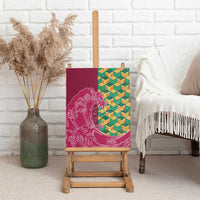 Japanese Bishamon-Kikkou Pattern Canvas Wall Art Water Pillar Silent River Flow - Polynesian Pride