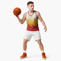 Japanese Kaen Pattern Basketball Jersey Flame Pillar Blazing Lion Heart - Polynesian Pride