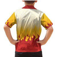 Japanese Kaen Pattern Family Matching Mermaid Dress and Hawaiian Shirt Flame Pillar Blazing Lion Heart LT9 - Polynesian Pride