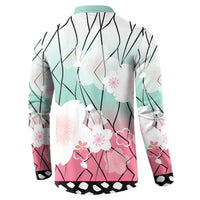 Japanese Kocho Pattern Button Sweatshirt Insect Pillar Butterfly Flower Fairy - Polynesian Pride