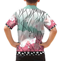 Japanese Kocho Pattern Family Matching Off Shoulder Maxi Dress and Hawaiian Shirt Insect Pillar Butterfly Flower Fairy LT9 - Polynesian Pride
