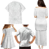 Samoa Lotu Tamaiti Family Matching Puletasi Dress and Hawaiian Shirt Polynesian White Sunday Simple LT9 - Polynesian Pride