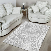 Samoa Lotu Tamait Area Rug Tropical Plant White Sunday With Polynesia Pattern LT9 - Polynesian Pride