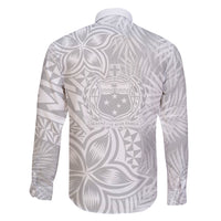Samoa Lotu Tamait Family Matching Short Sleeve Bodycon Dress and Hawaiian Shirt Tropical Plant White Sunday With Polynesia Pattern LT9 - Polynesian Pride