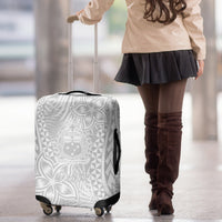Personalised Samoa Lotu Tamait Luggage Cover Tropical Plant White Sunday With Polynesia Pattern LT9 - Polynesian Pride