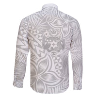 Personalised Tonga White Sunday Family Matching Puletasi Dress and Hawaiian Shirt Tropical Plant With Polynesian Pattern LT9 - Polynesian Pride
