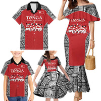 Custom Tonga Rugby Mate Ma'a Family Matching Mermaid Dress and Hawaiian Shirt Tonga XIII Make History Pacific Champions