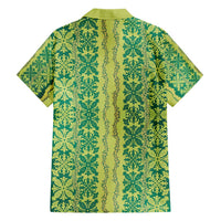 Hawaii Lei with Tribal Quilt Motif Hawaiian Shirt