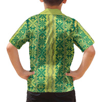 Hawaii Lei with Tribal Quilt Motif Kid Hawaiian Shirt LT9 - Polynesian Pride