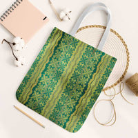 Hawaii Lei with Tribal Quilt Motif Tote Bag - Polynesian Pride