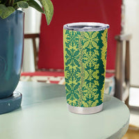 Hawaii Lei with Tribal Quilt Motif Tumbler Cup LT9 - Polynesian Pride