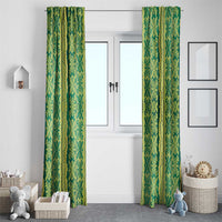 Hawaii Lei with Tribal Quilt Motif Window Curtain