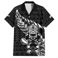 New Zealand Rugby Warrior Custom Family Matching Summer Maxi Dress and Hawaiian Shirt Black Fern Taniko Motif LT9 Dad's Shirt - Short Sleeve Black - Polynesian Pride
