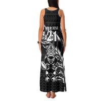 New Zealand Rugby Warrior Custom Family Matching Tank Maxi Dress and Hawaiian Shirt Black Fern Taniko Motif LT9 - Polynesian Pride