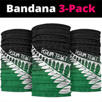 Green Silver Fern Spirit Taniko Tukutuku Personalised Neck Gaiter LT9 package One Size: 25*50cm Green - Polynesian Pride