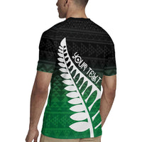 Green Silver Fern Spirit Taniko Tukutuku Personalised Rugby Jersey LT9 - Polynesian Pride