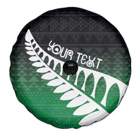 Green Silver Fern Spirit Taniko Tukutuku Personalised Spare Tire Cover LT9 - Polynesian Pride
