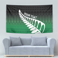 Green Silver Fern Spirit Taniko Tukutuku Personalised Tapestry LT9 - Polynesian Pride