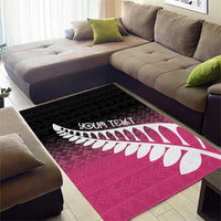 Pink Silver Fern Spirit Taniko Tukutuku Personalised Area Rug LT9 - Polynesian Pride