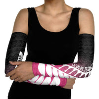 Pink Silver Fern Spirit Taniko Tukutuku Personalised Arm Sleeves LT9 - Polynesian Pride