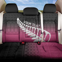Pink Silver Fern Spirit Taniko Tukutuku Personalised Back Car Seat Cover