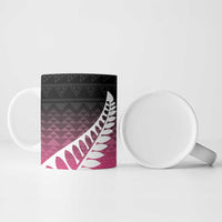 Pink Silver Fern Spirit Taniko Tukutuku Personalised Ceramic Mug LT9 - Polynesian Pride