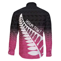 Pink Silver Fern Spirit Taniko Tukutuku Personalised Family Matching Summer Maxi Dress and Hawaiian Shirt LT9 - Polynesian Pride
