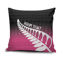 Pink Silver Fern Spirit Taniko Tukutuku Personalised Pillow Cover LT9 Pink - Polynesian Pride