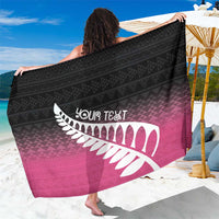 Pink Silver Fern Spirit Taniko Tukutuku Personalised Sarong