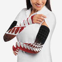Red Silver Fern Spirit Taniko Tukutuku Personalised Arm Sleeves LT9 - Polynesian Pride